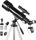 Telescope 70mm Aperture 500mm - for Kids & Adults Astronomical Refracting Telescopes AZ Mount Fully Multi-Coated Optics, with Diagonal Mirror Phone Adapter, Carrying Bag, Wireless Remote Black