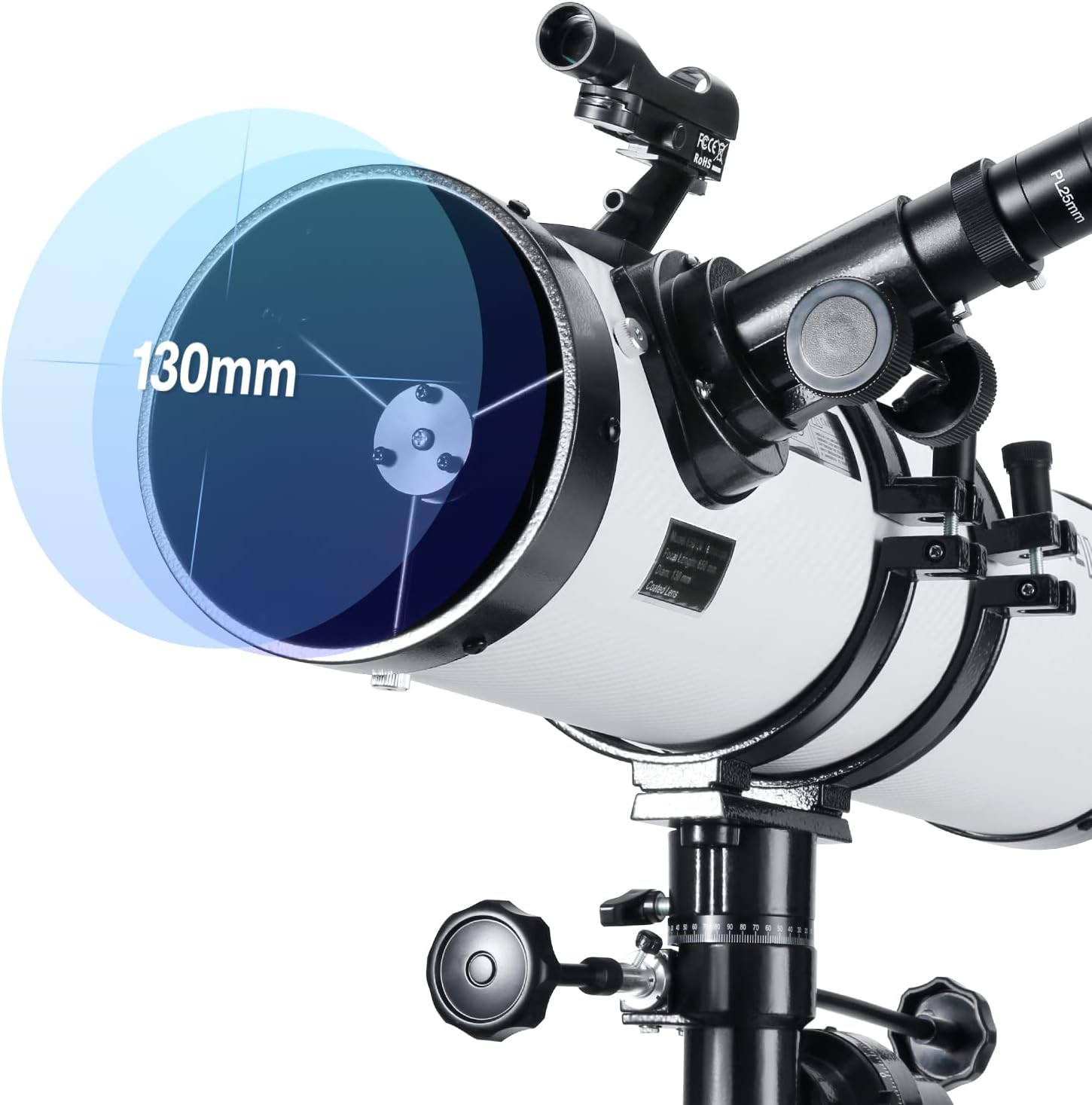 Telescope for Adults & Beginner Astronomers - 80mm Aperture 600mm Fully Multi-Coated High Transmission Coatings with AZ Mount Tripod Phone Adapter, Carrying Bag, Wireless Control.