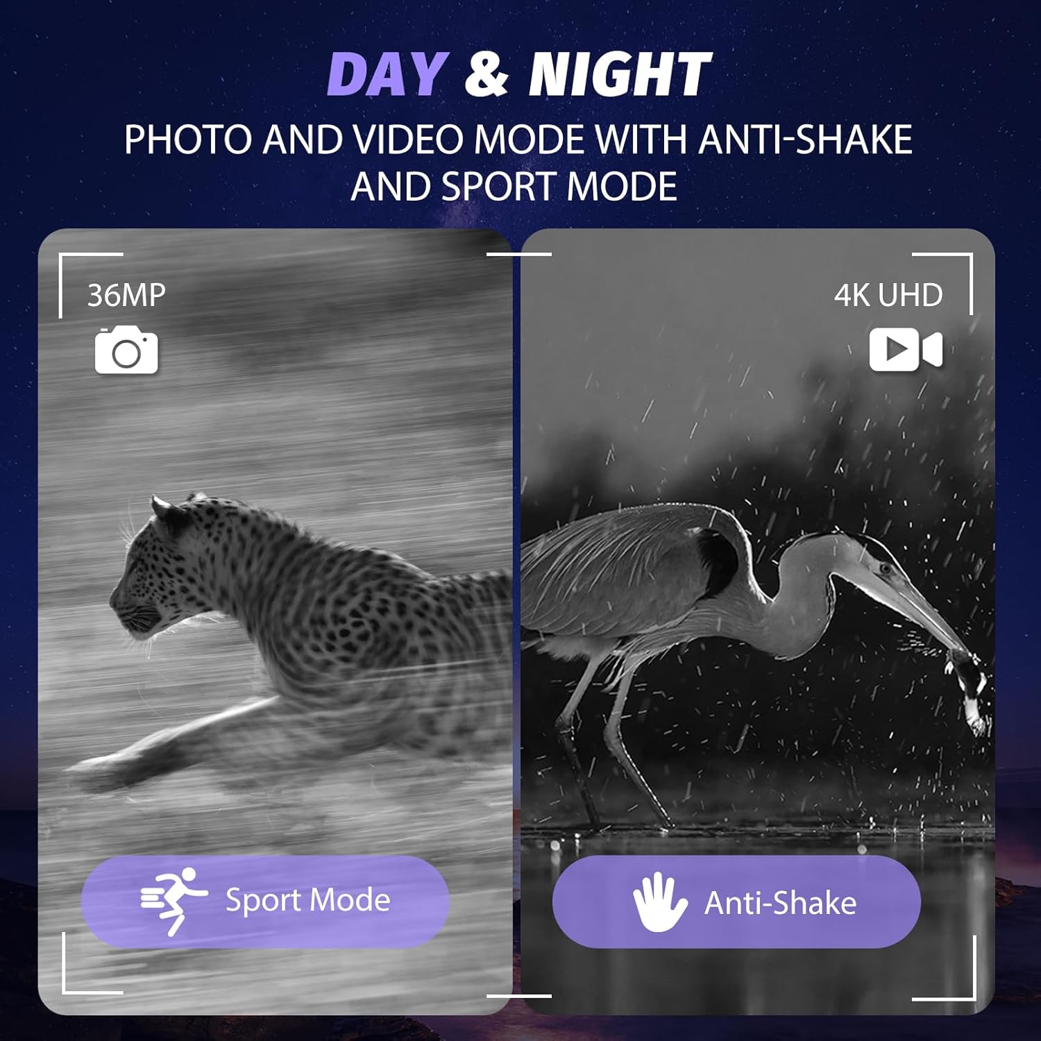 Night Vision Goggles for Adults, 3" HD Screen, 5000mAh Rechargeable Night Vision Binoculars with 32GB Card & 4K Video Recording for Wildlife, Hunting, Security