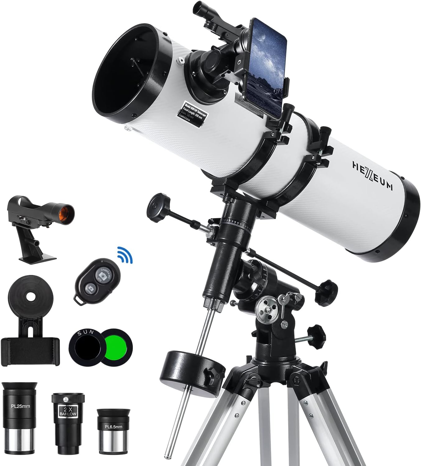 Telescope for Adults & Beginner Astronomers - 80mm Aperture 600mm Fully Multi-Coated High Transmission Coatings with AZ Mount Tripod Phone Adapter, Carrying Bag, Wireless Control.