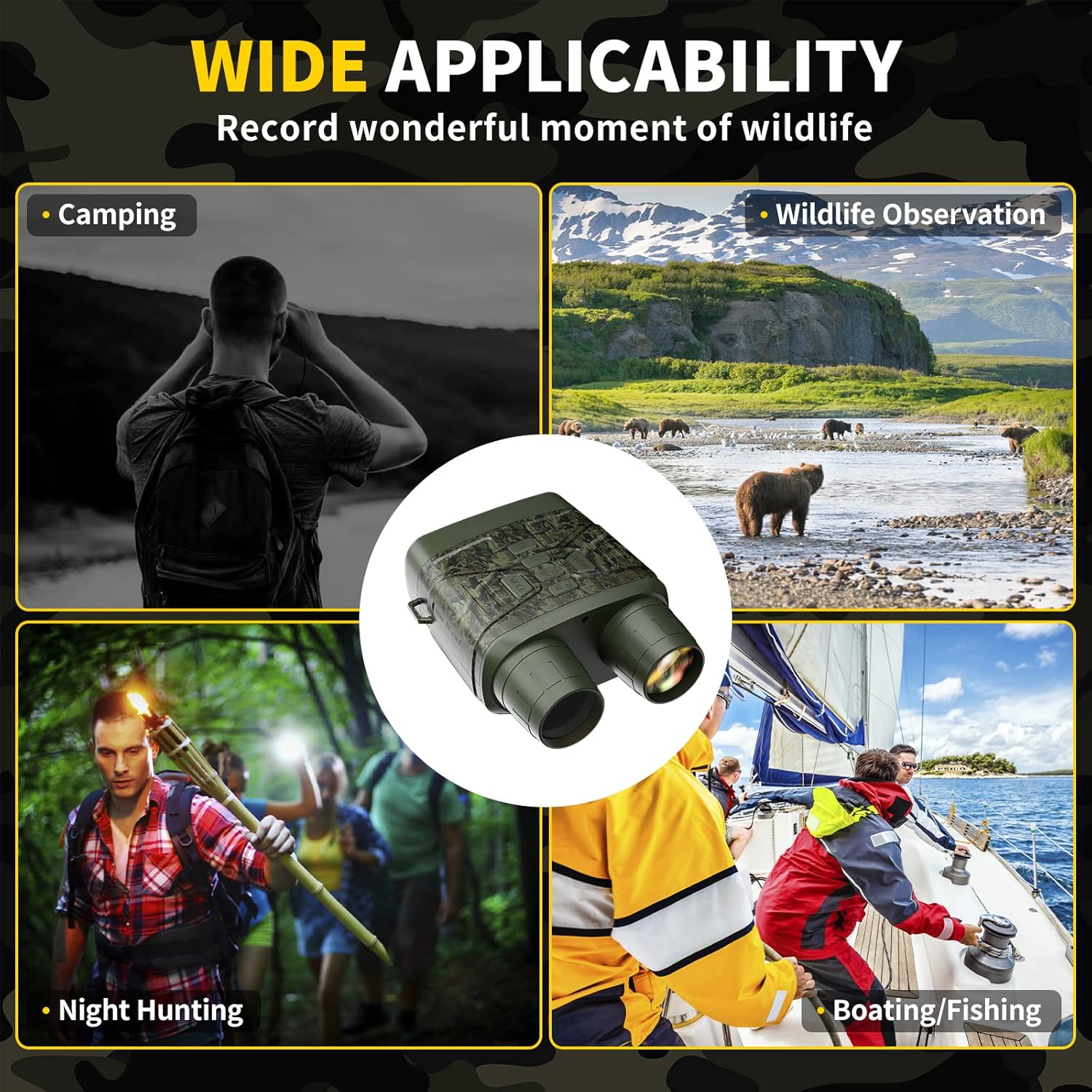 Night Vision Goggles for Adults, 3" HD Screen, 5000mAh Rechargeable Night Vision Binoculars with 32GB Card & 4K Video Recording for Wildlife, Hunting, Security