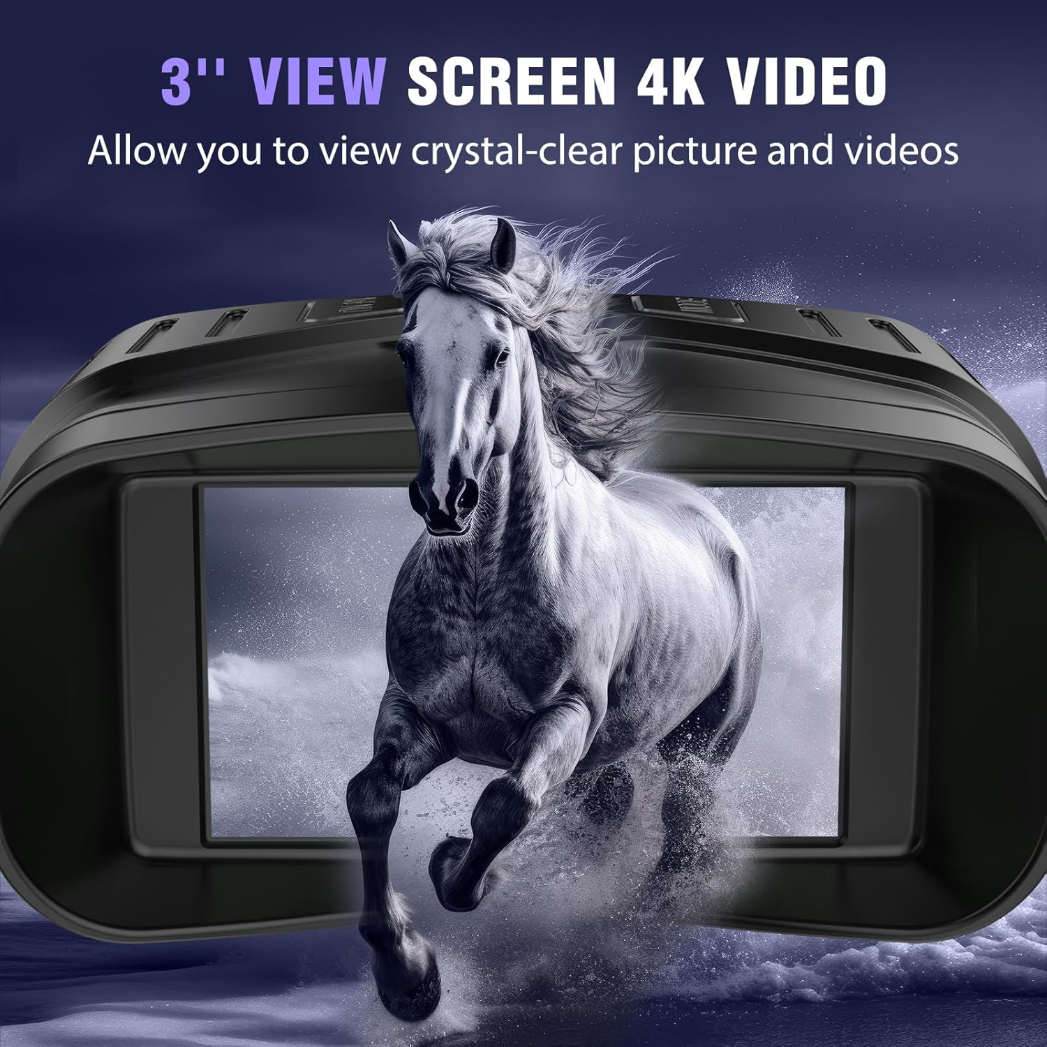 Night Vision Goggles for Adults, 3" HD Screen, 5000mAh Rechargeable Night Vision Binoculars with 32GB Card & 4K Video Recording for Wildlife, Hunting, Security